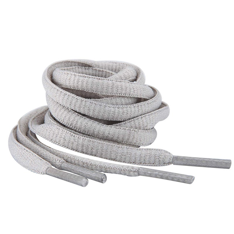 Handshop Half Round Shoelaces 1/4" - Oval Shoe Laces Replacements For Sneakers and Athletic Shoes Sports Light Grey 45.3 inch (115cm) - Image 2